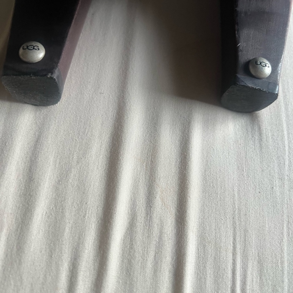 UGG Black Leather Stud-Detail Mid-Calf Heeled Boots - Picture 6 of 7